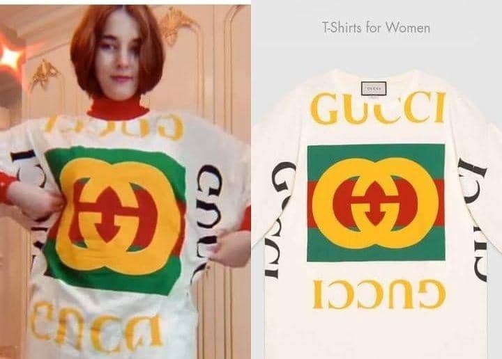 Tasya Farasya memakai kaos dari Gucci (instagram.com/tasyafarasya.wearings)