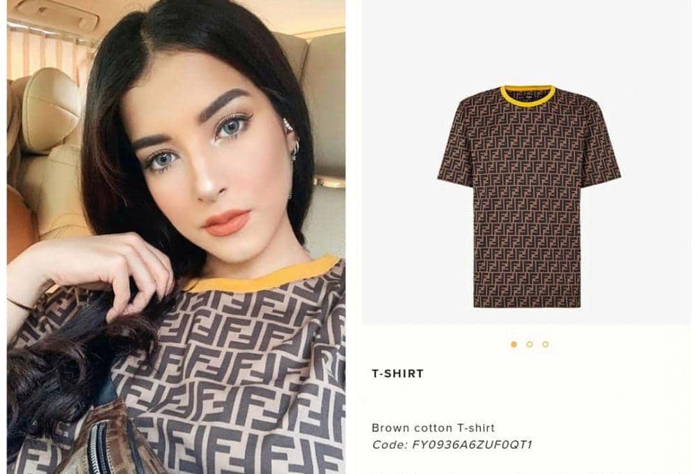 Tasya Farasya memakai kaos dari Fendi (instagram.com/tasyafarasya.wearings)