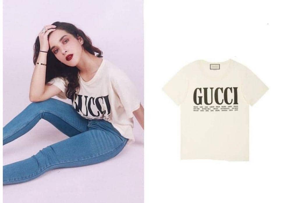 Tasya Farasya memakai kaos dari Gucci (instagram.com/tasyafarasya.wearings)