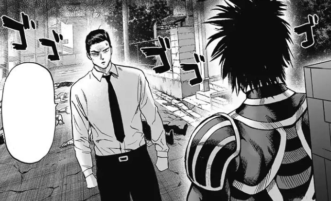 Sekingar memberi tahu Drive Knight bahwa Metal Knight mungkin saja musuh (Shueisha/ One Punch Man)