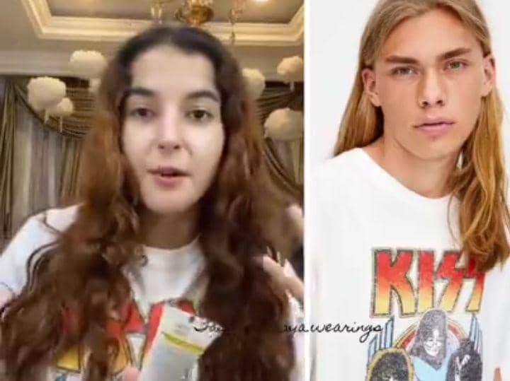 Tasya Farasya memakai kaos dari Pull and Bear (instagram.com/tasyafarasya.wearings)