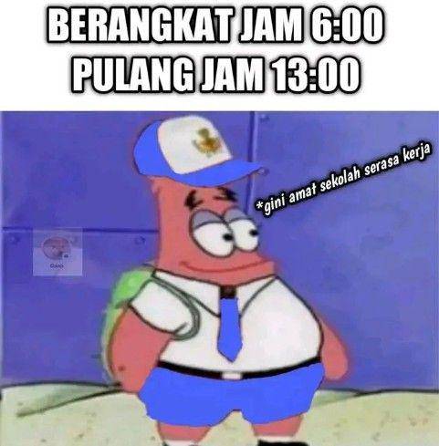 meme tentang lama waktu selama bersekolah (instagram.com/dazai_art25)