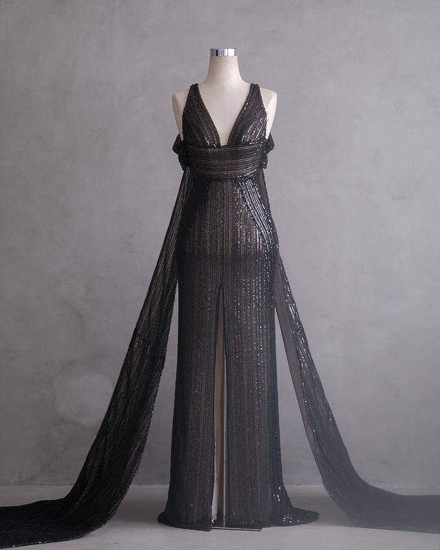inspirasi wedding dress warna hitam (instagram.com/cindytandiyah)