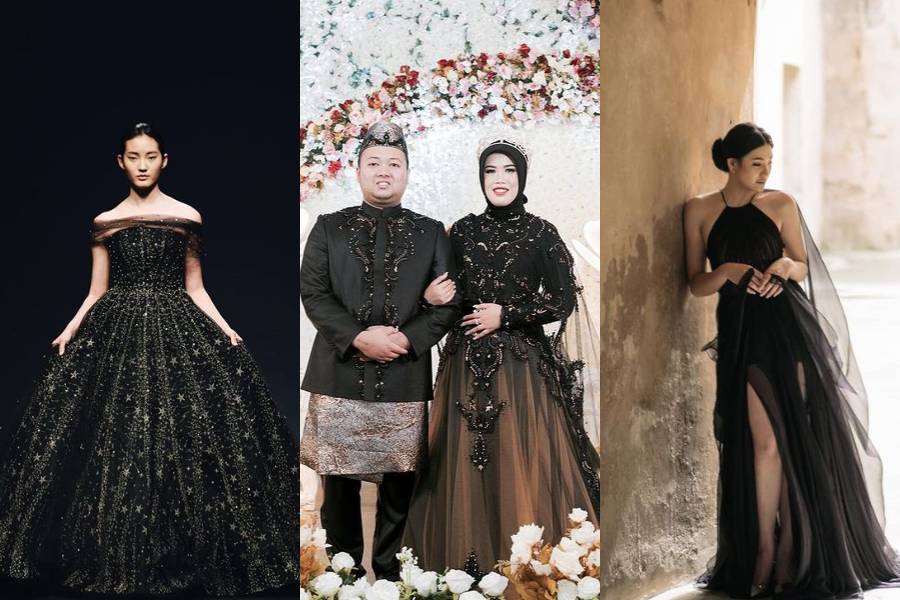 inspirasi wedding dress warna hitam (instagram.com/monicaivena | instagram.com/love_ivangunawan | instagram.com/hiantjen)