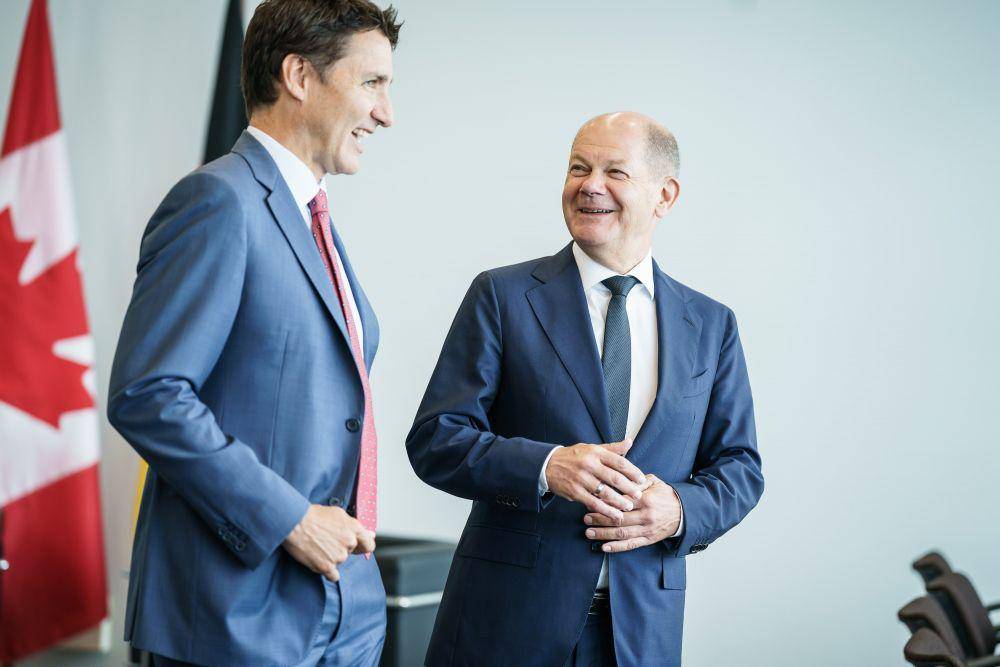 PM Kanada Justin Trudeau dan Kanselir Jerman Olaf Scholz (Twitter.com/Bundeskanzler Olaf Scholz)