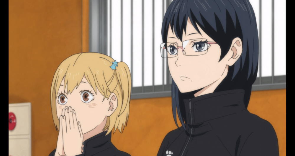 Manajer tim Karasuno, Shimizu dan Yachi (Production I.G/ Haikyuu)