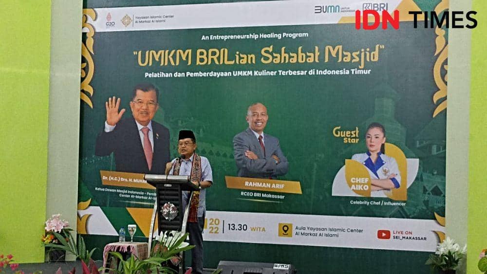 Buka Pelatihan UMKM BRIlian di Makassar, JK: Contohi Rasul Berdagang