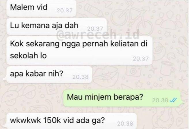 chat dengan teman lama (instagram.com/awreceh)