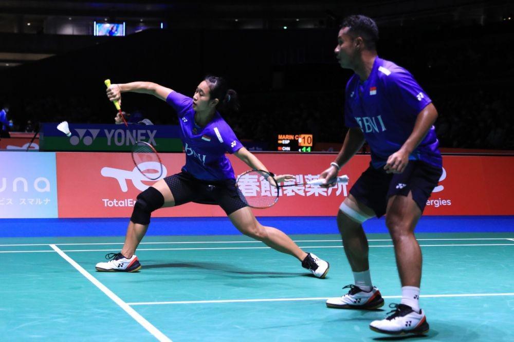 Rehan Naufal Kusharjanto/Lisa Ayu Kusumawati di Kejuaraan Dunia Bulu Tangkis 2022 (dok. PP PBSI)