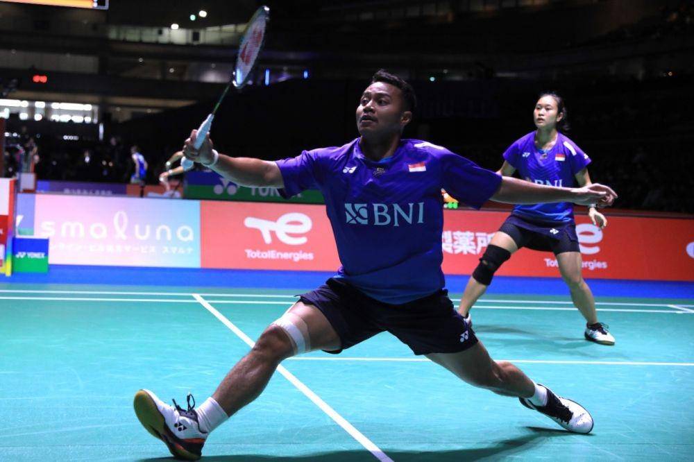 Rehan Naufal Kusharjanto/Lisa Ayu Kusumawati di Kejuaraan Dunia Bulu Tangkis 2022 (dok. PP PBSI)