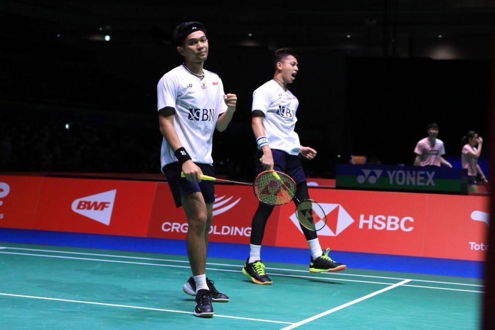 Fajar Alfian/Muhammad Rian Ardianto di Kejuaraan Dunia Bulu Tangkis 2022 (dok. PP PBSI)