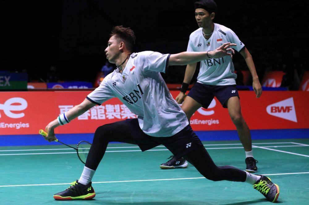 Fajar Alfian/Muhammad Rian Ardianto di Kejuaraan Dunia Bulu Tangkis 2022 (dok. PP PBSI)