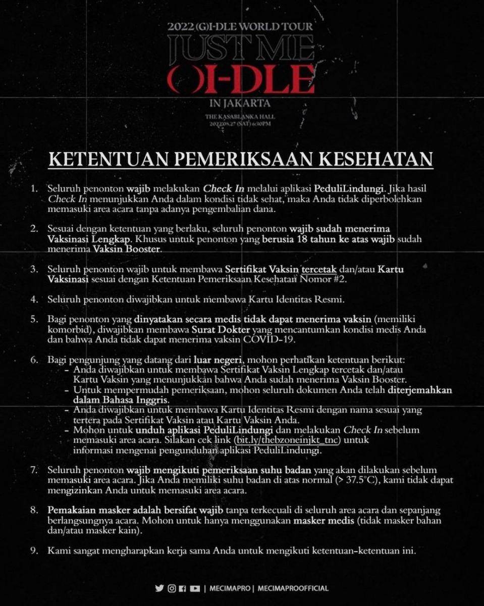 Konser 2022 (G)I-DLE WORLD TOUR [JUST ME ()I-IDLE] in Jakarta. (instagram.com/mecimapro)