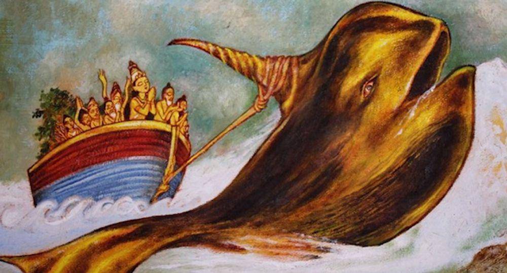 Ilustrasi Matsya Awatara. (YouTube.com/Hindu Ensiklopedi Indonesia)