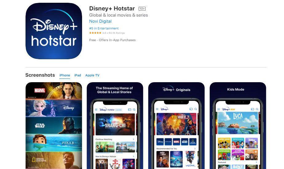 Aplikasi Disney+ Hotstar. (apps.apple.com/id)