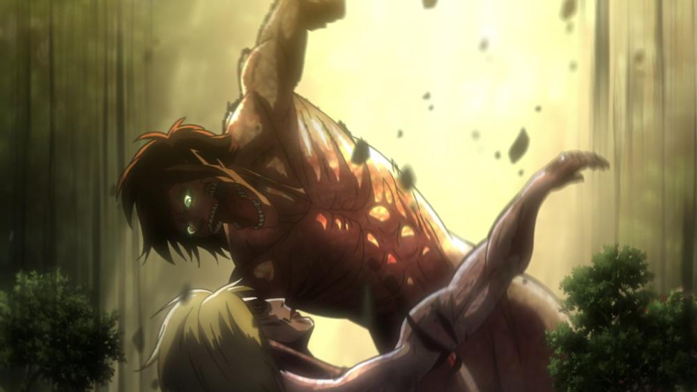 Eren Yeager vs. Female Titan (dok. WIT STUDIO/Attack on Titan)