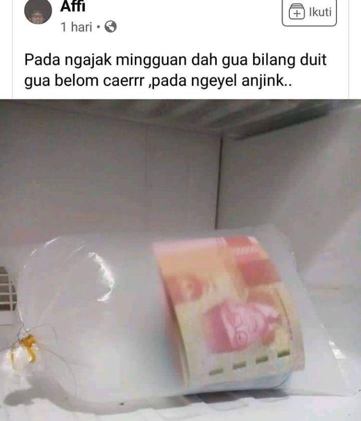 status FB kocak dapat uang (instagram.com/id.dagelan)