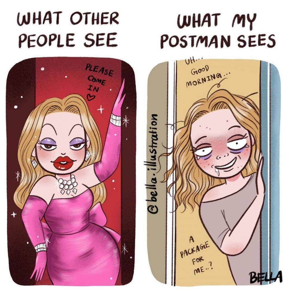 Ilustrasi lucu cewek makeup. (instagram.com/bella.illustration)