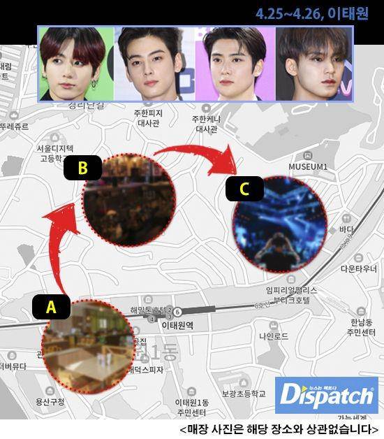 lokasi restoran dan bar yang dikunjungi 97 line (dispatch.co.kr)