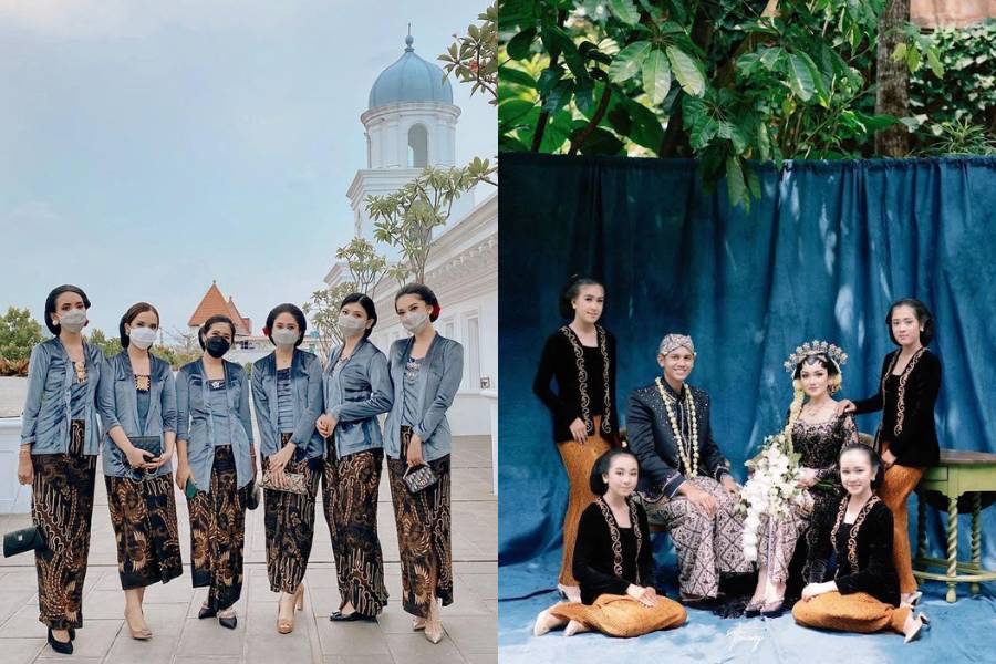 Kebaya bridesmaid material velvet. (instagram.com/thebridedept / instagram.com/dindranashriyah)