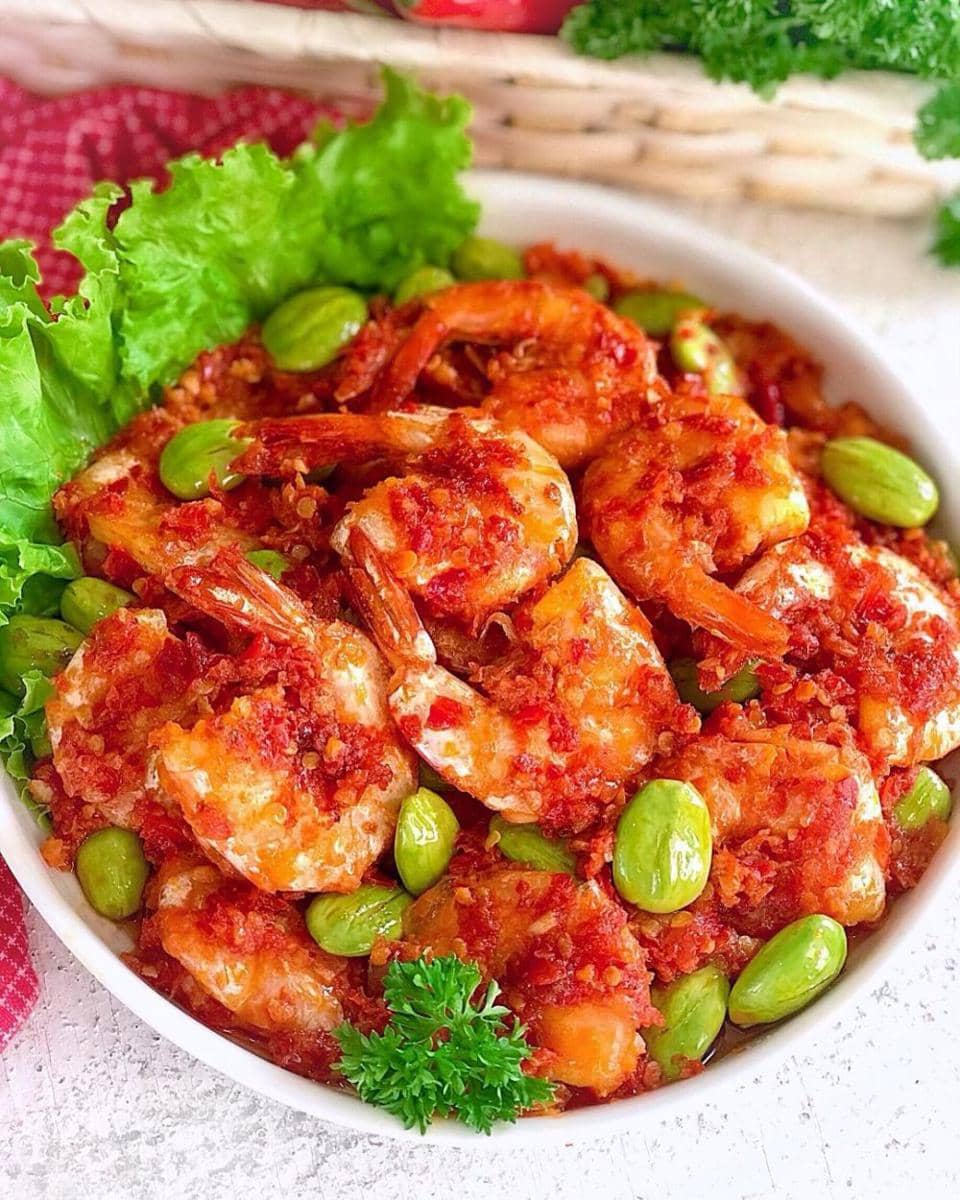 udang petai balado (instagram.com/linagui.kitchen)