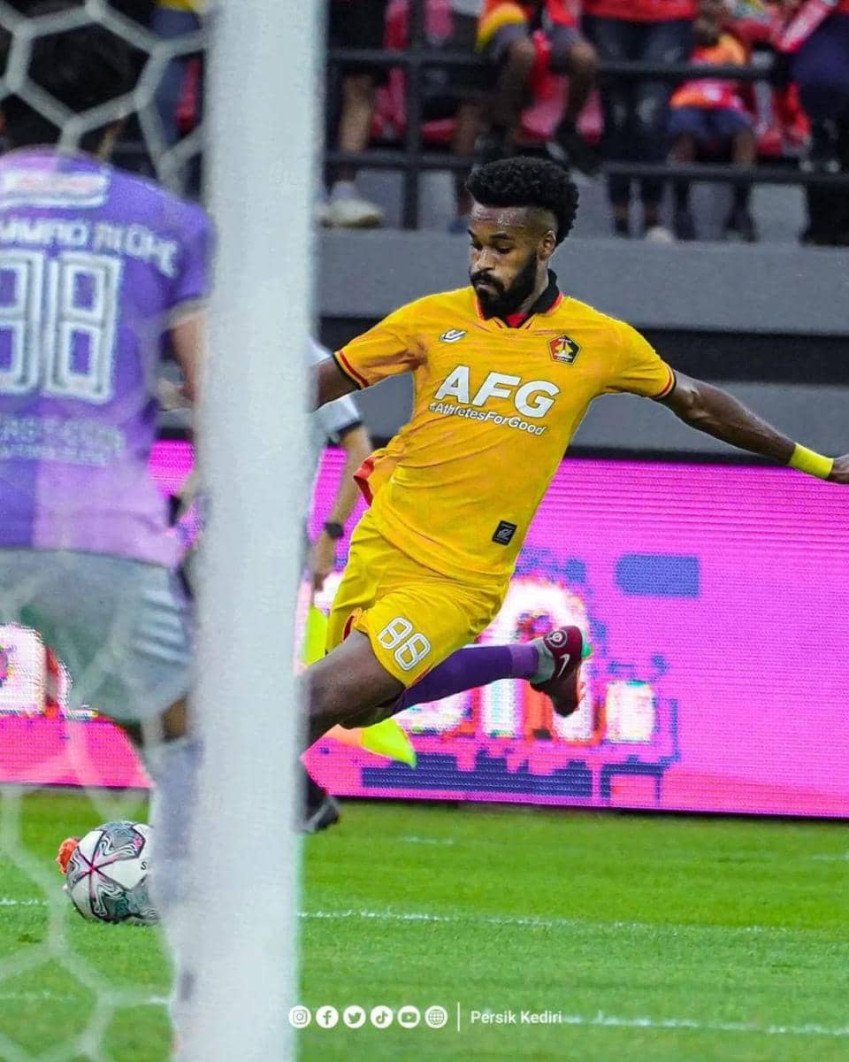 Striker Persik Kediri, Joanderson saat melawan Bali United. Instagram.com/ persikfcofficial