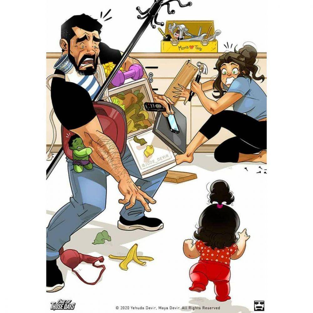 Ilustrasi keluarga kecil. (instagram.com/jude_devir)