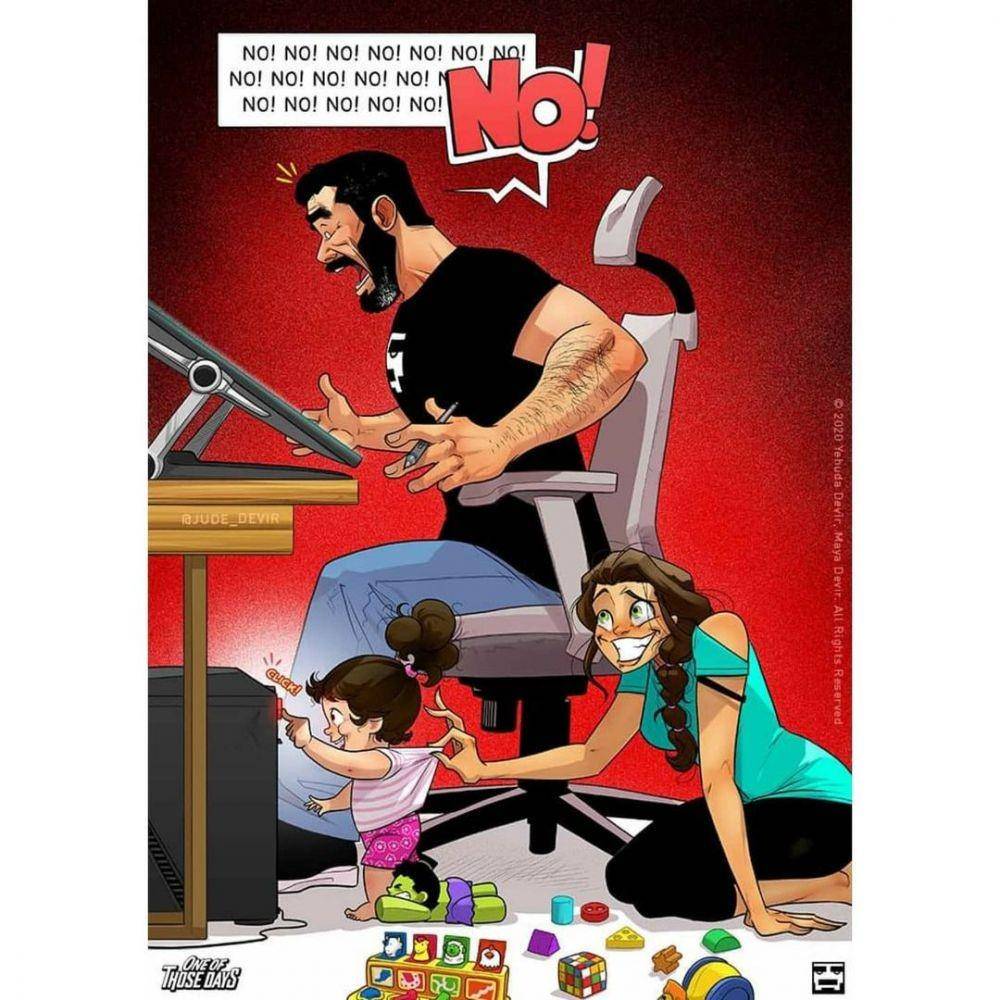 Ilustrasi keluarga kecil. (instagram.com/jude_devir)