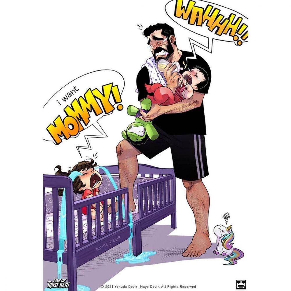 Ilustrasi keluarga kecil. (instagram.com/jude_devir)