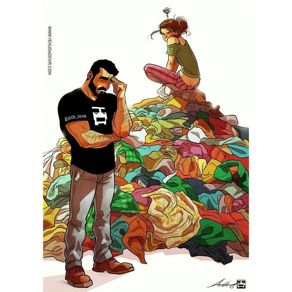 Ilustrasi pasangan baru menikah. (instagram.com/jude_devir)