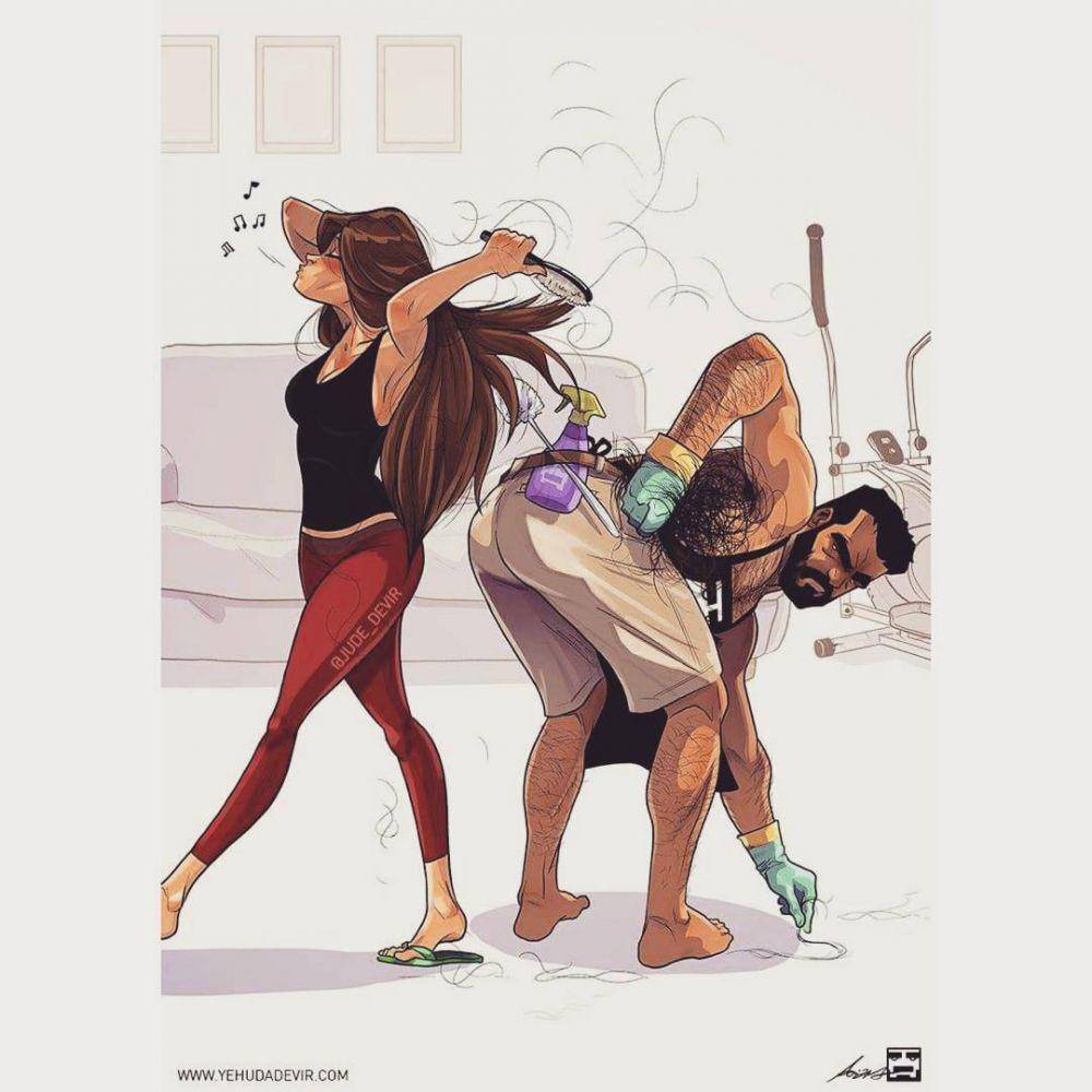 Ilustrasi pasangan baru menikah. (instagram.com/jude_devir)