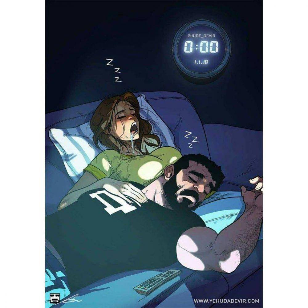 Ilustrasi pasangan baru menikah. (instagram.com/jude_devir)