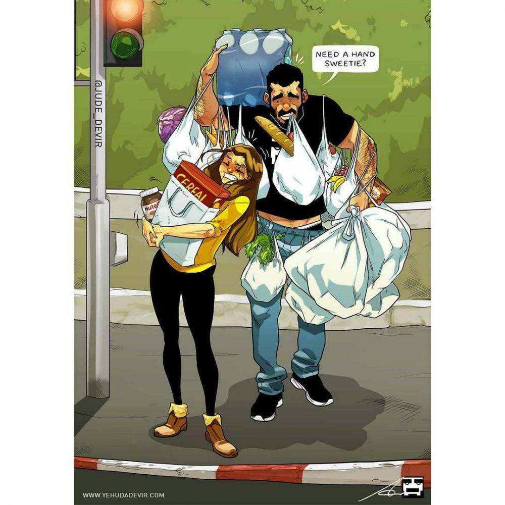 Ilustrasi pasangan baru menikah. (instagram.com/jude_devir)