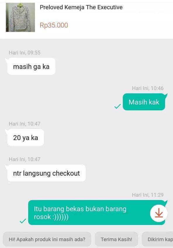 chat nawar harga penjual online shop (twitter.com/txtdarionlshop)