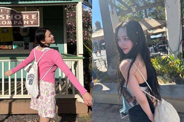 kolase foto ransel mini Yeri dan Karina (instagram.com/yerimiese/instagram.com/aespa_official)