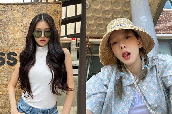 kolase foto topi dan kacamata hitam Wonyoung dan Taeyeon (instagram.com/for_everyoung10/instagram.com/taeyeon_ss)