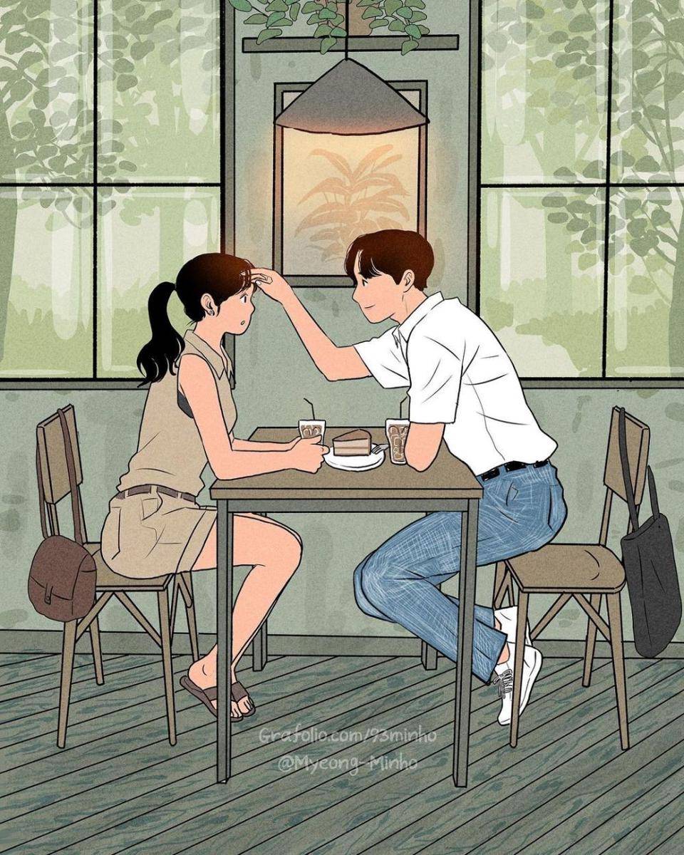 Ilustrasi pasangan baru jadian. (instagram.com/93.minho)