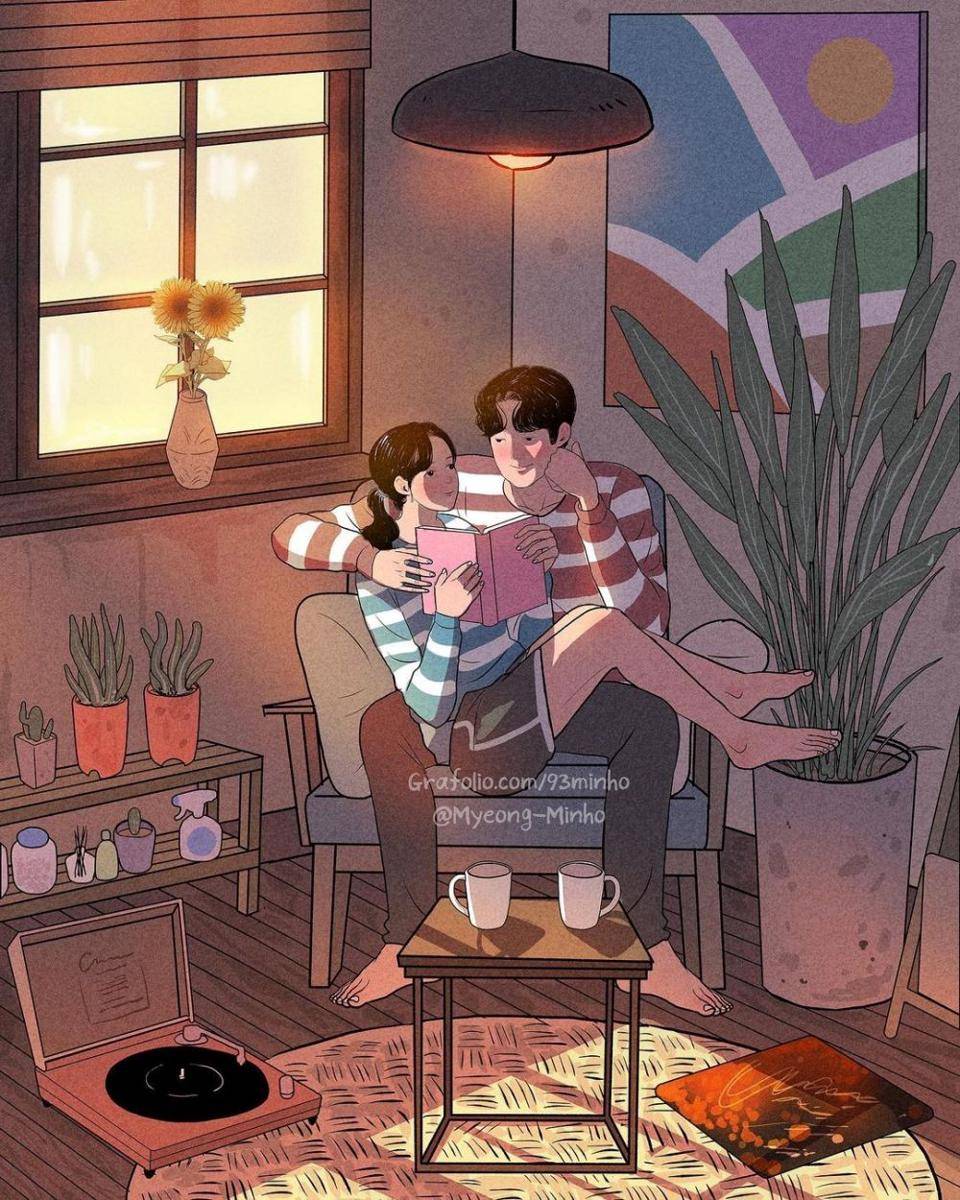 Ilustrasi pasangan baru jadian. (instagram.com/93.minho)