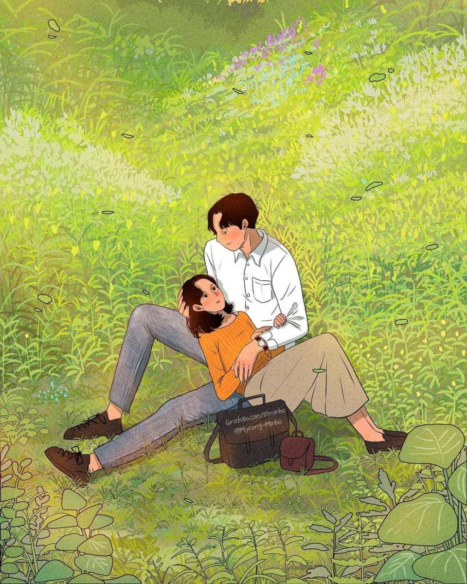 Ilustrasi pasangan baru jadian. (instagram.com/93.minho)