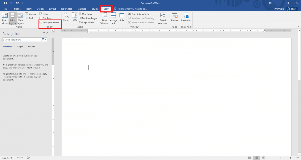Cara Memunculkan Navigation Pane di Word dengan Cepat | IDN Times