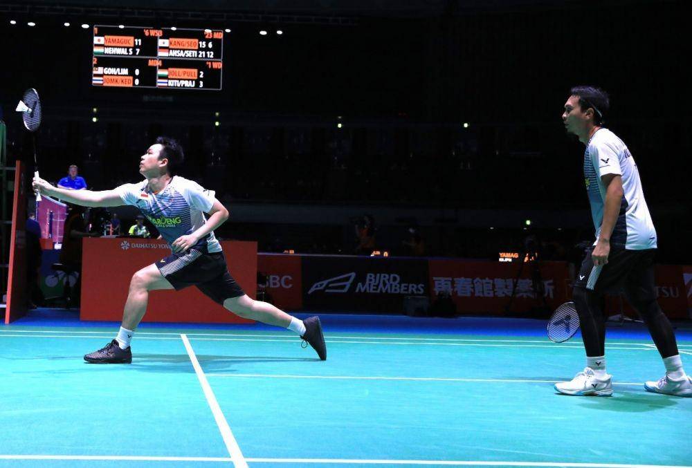 Hendra Setiawan/Mohammad Ahsan di Japan Open 2022 (dok. PP PBSI)