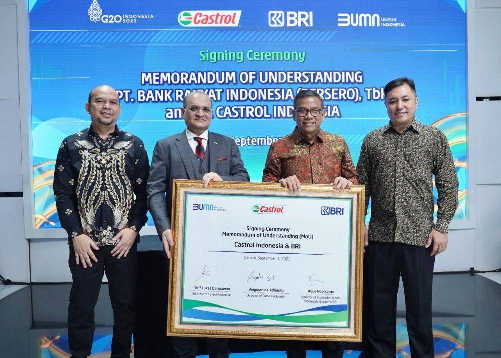 PT Castrol Indonesia bekerja sama dengan BRI menggunakan layanan Corporate Billing Management, Distributor Financing BRI dan Outlet Financing BRI dengan basis pembiayaan mikro. (Dok. BRI)