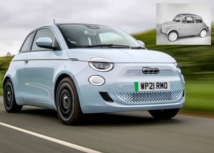 Fiat 500 generasi pertama dan Fiat 500 generasi ke-empat. (topgear.com | recordrentacar.com)