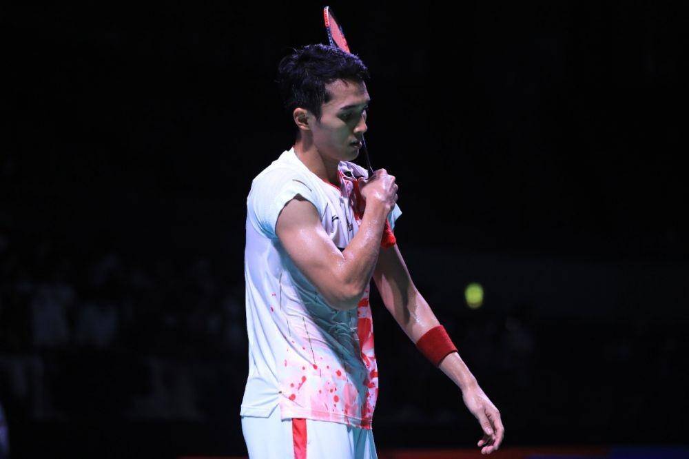 Jonatan Christie di babak 16 besar Japan Open 2022. (dok. PBSI)