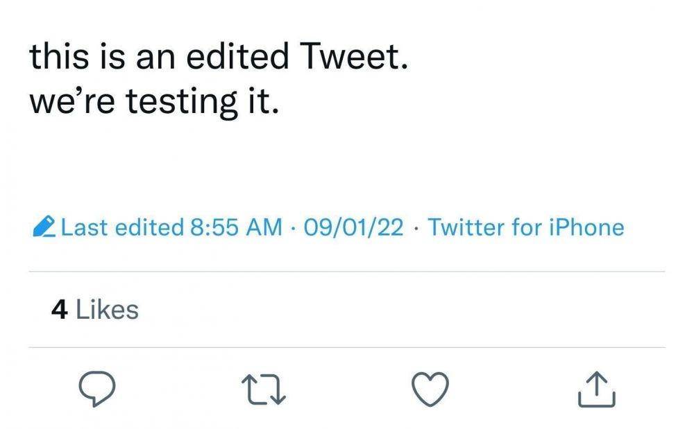 fitur Edit Tweet yang diuji Twitter (Dok. Twitter)