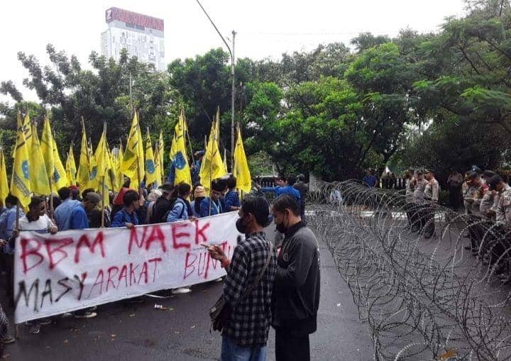 Demonstrasi mahasiswa di Palembang tolak kenaikan harga BBM (Dok: istimewa)