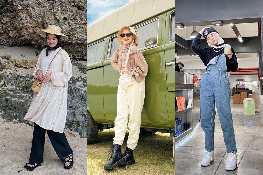 OOTD hijab pakai topi (instagram.com/yurezalina | instagram.com/seviqfebinita | instagram.com/babyylisa_)