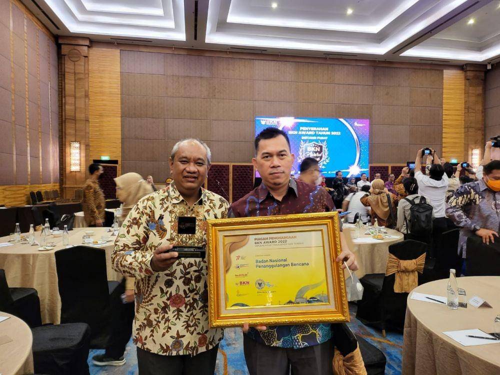 BNPB Raih Dua Penghargaan BKN Award, Senin (5/9/2022). (Dok/BNPB)