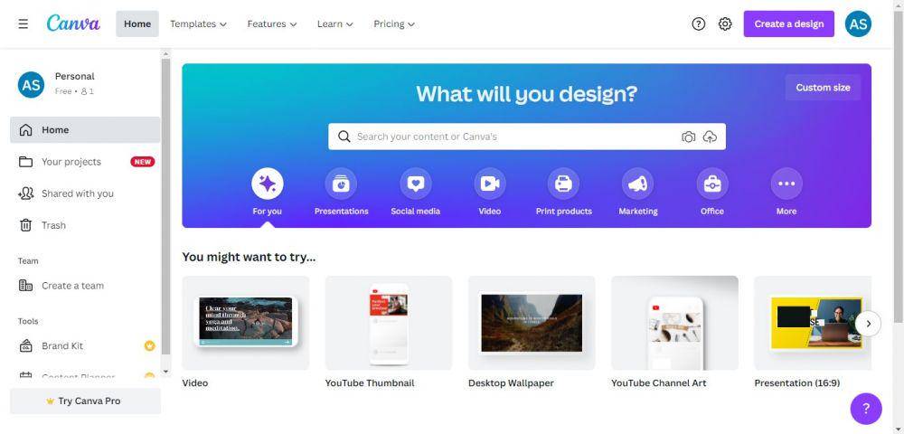 tampilan situs web Canva (canva.com)