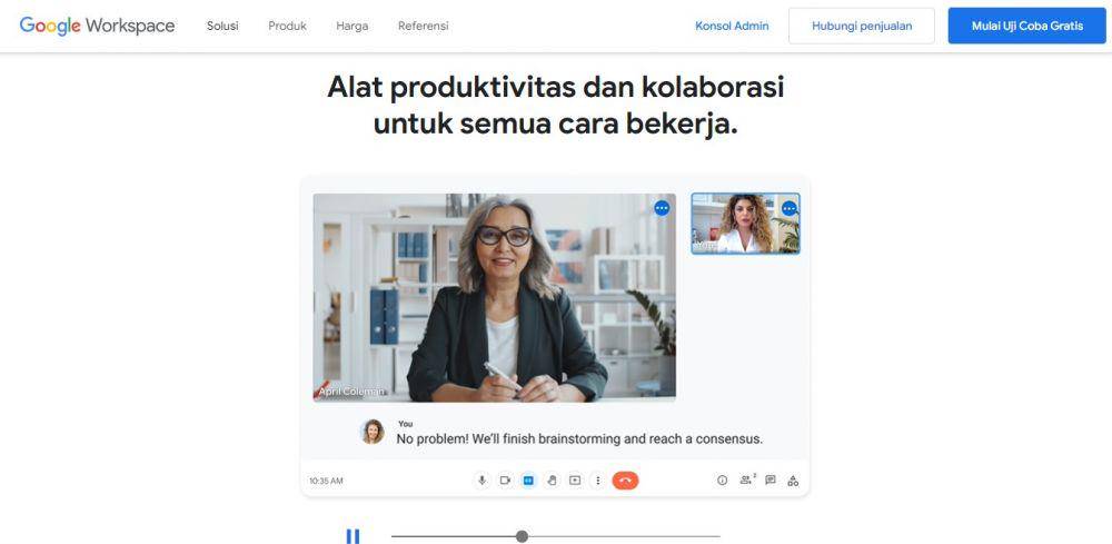 tampilan situs web Google Workspace (workspace.google.com)